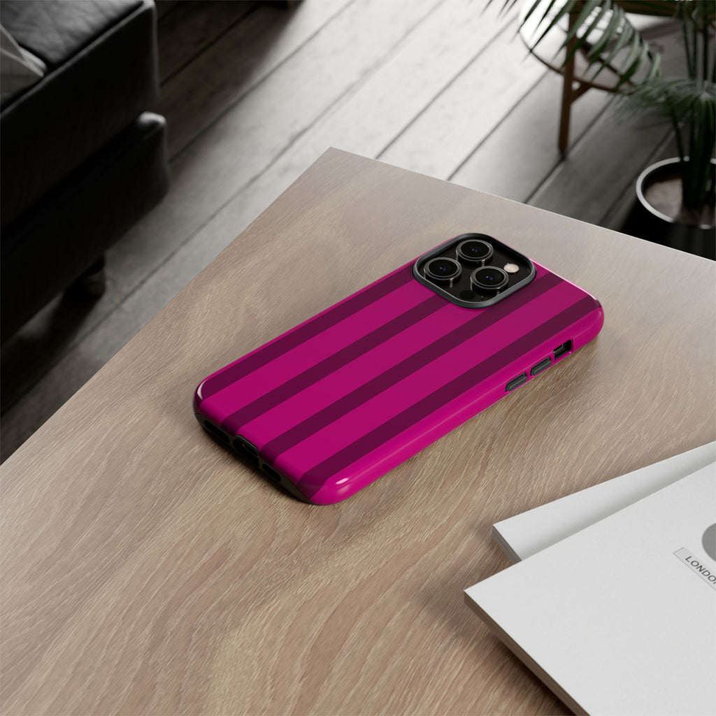 Hot Pink Striped Phone Case