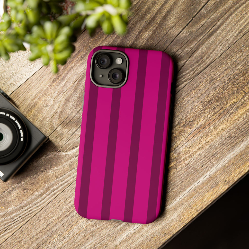 Hot Pink Striped Phone Case