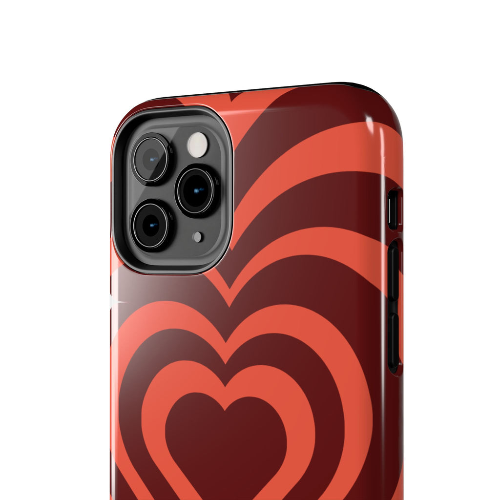 Retro Red Heart Pattern Phone Case