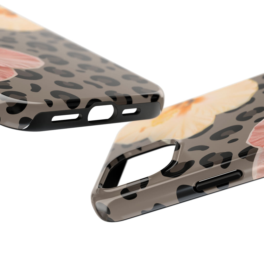 Tropical Hibiscus Leopard Phone Case | Floral Animal Print Phone Case