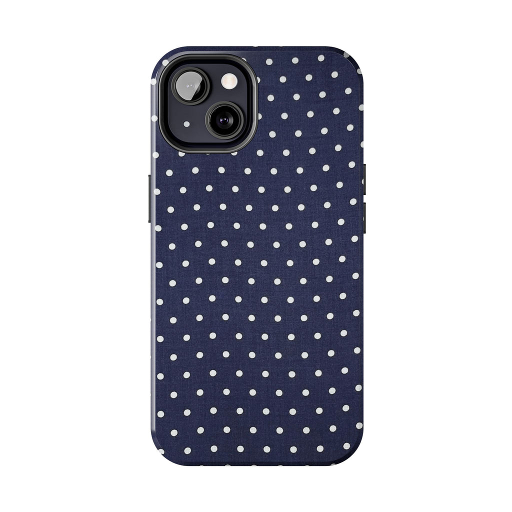 Navy Polka Dot Tough Phone Case