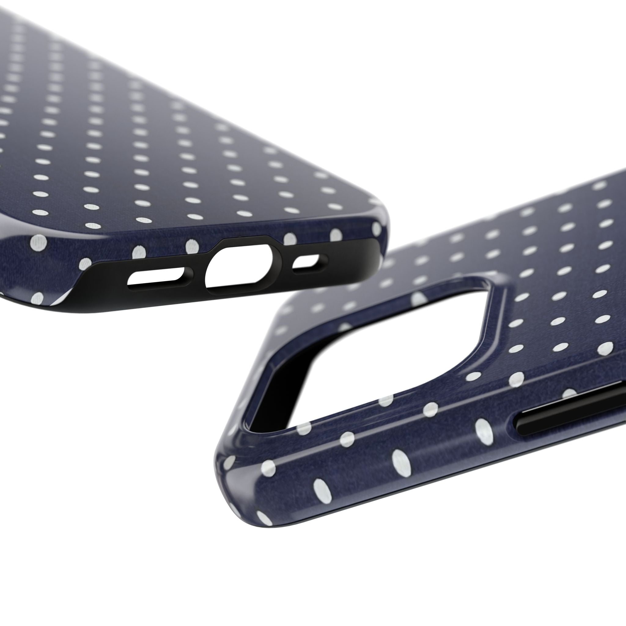 Navy Polka Dot Tough Phone Case