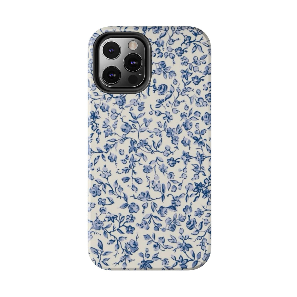 Blue Floral Tough Phone Case