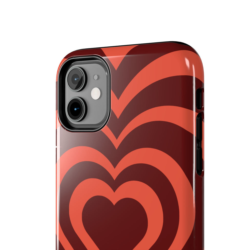 Retro Red Heart Pattern Phone Case