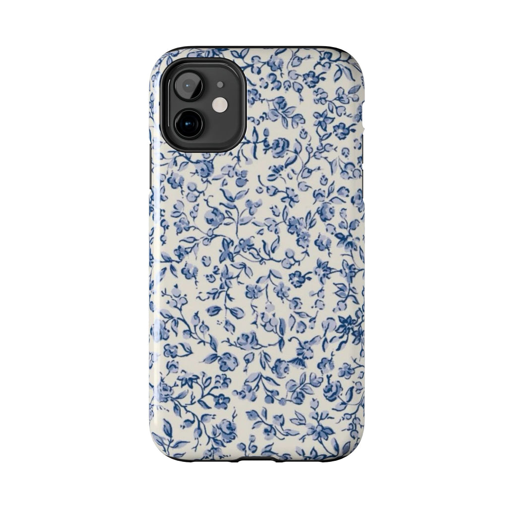 Blue Floral Tough Phone Case