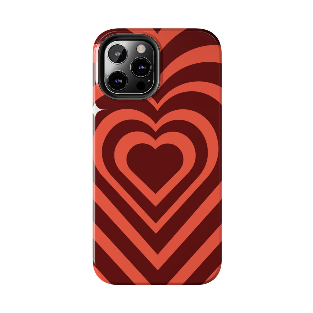 Retro Red Heart Pattern Phone Case
