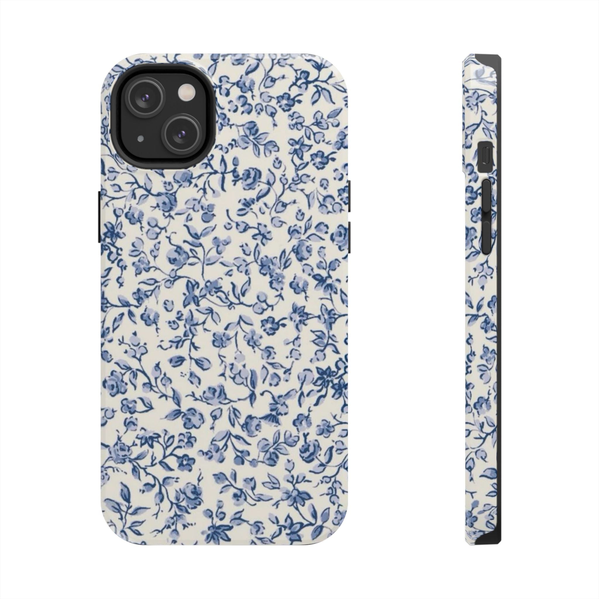 Blue Floral Tough Phone Case