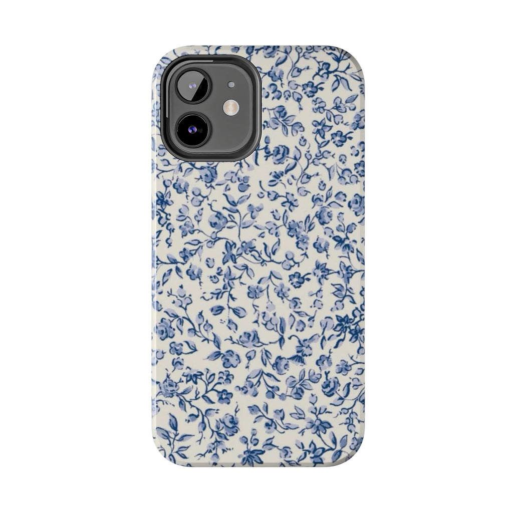 Blue Floral Tough Phone Case