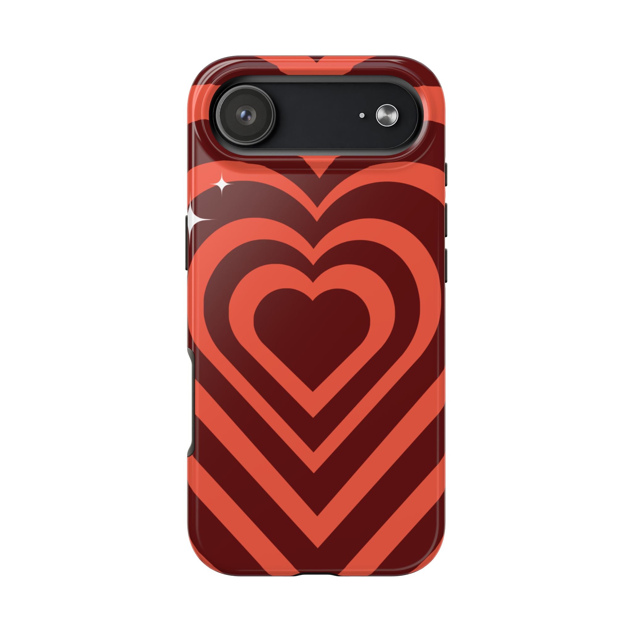 Retro Red Heart Pattern Phone Case