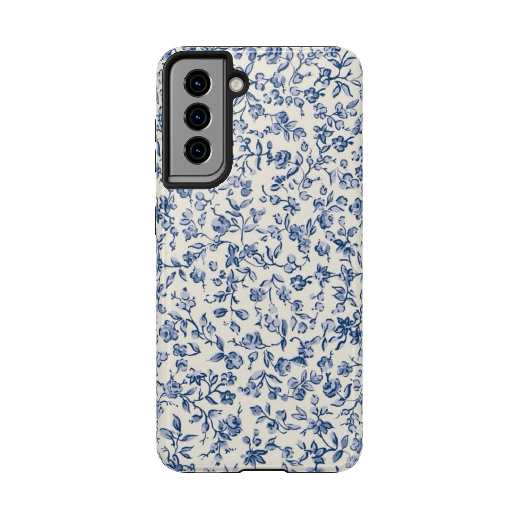 Blue Floral Tough Phone Case