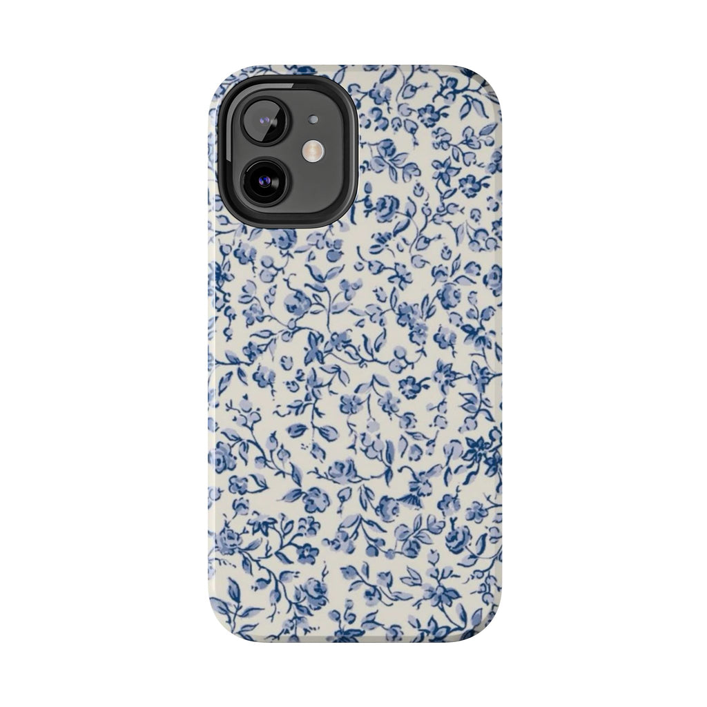 Blue Floral Tough Phone Case