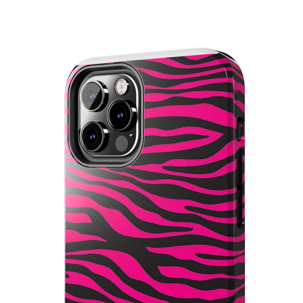 Hot Pink Zebra Tough Phone Case