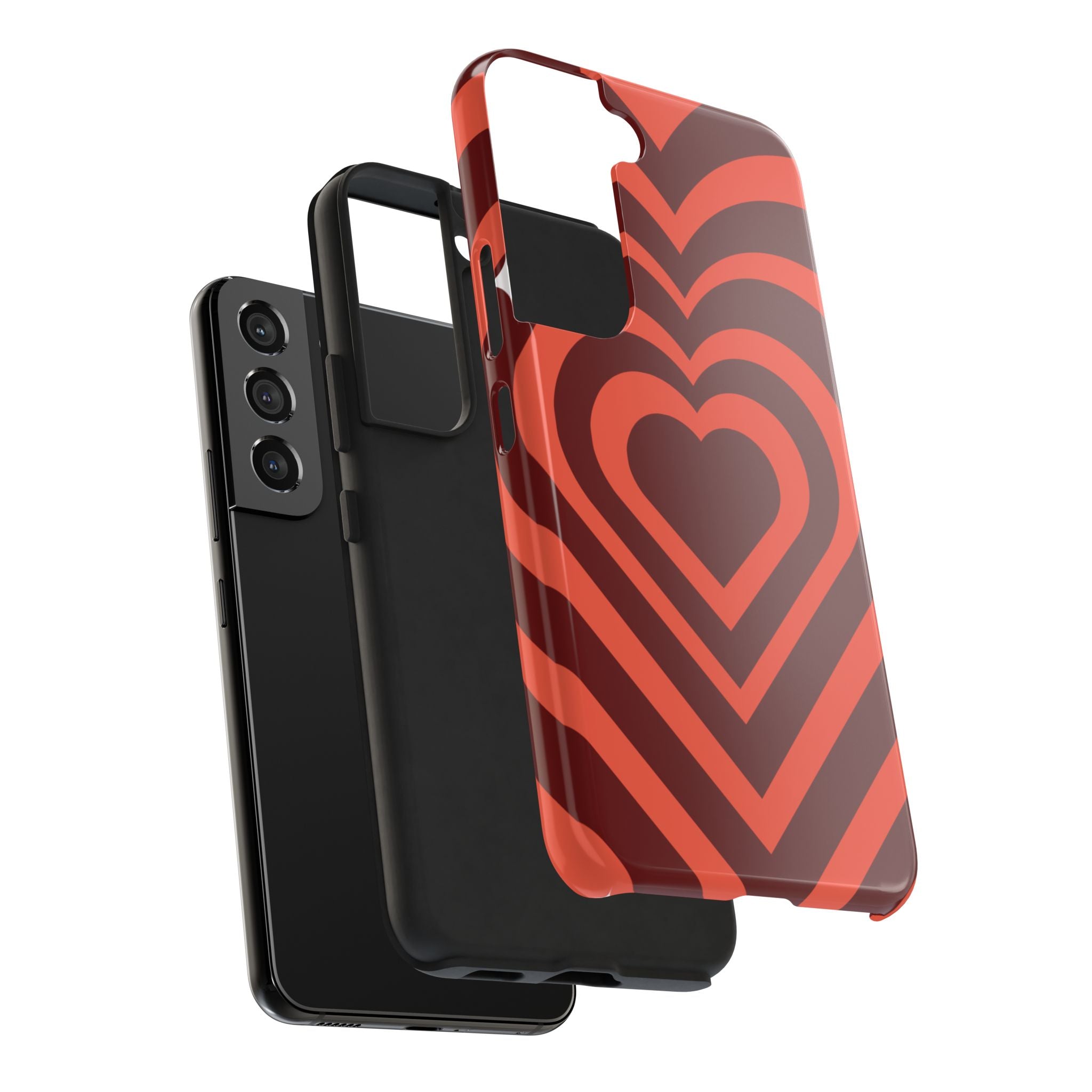 Retro Red Heart Pattern Phone Case