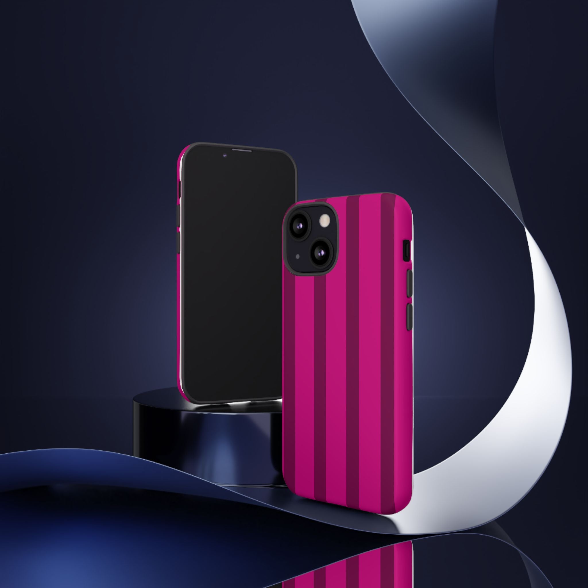 Hot Pink Striped Phone Case