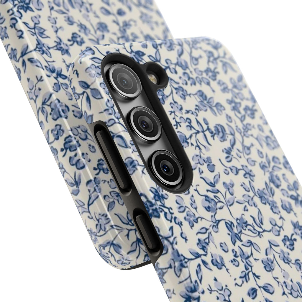 Blue Floral Tough Phone Case