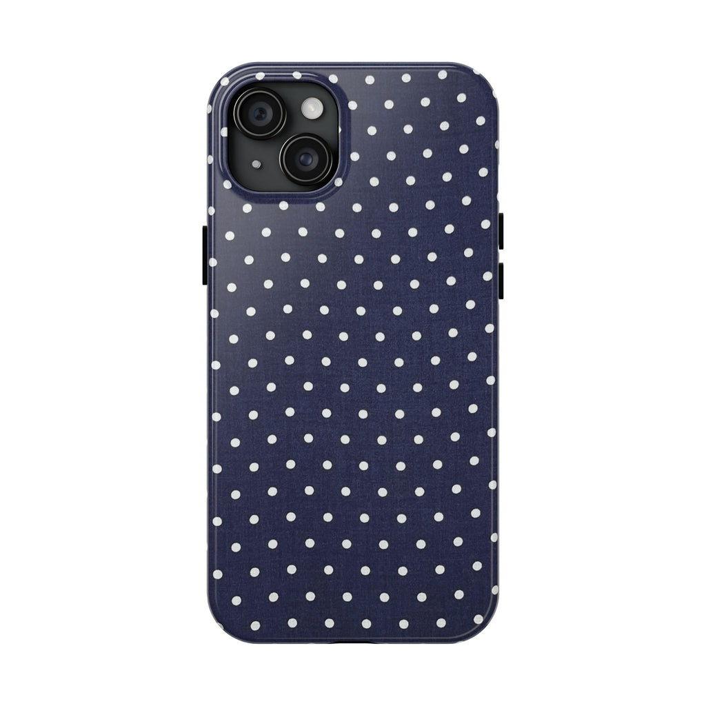 Navy Polka Dot Tough Phone Case