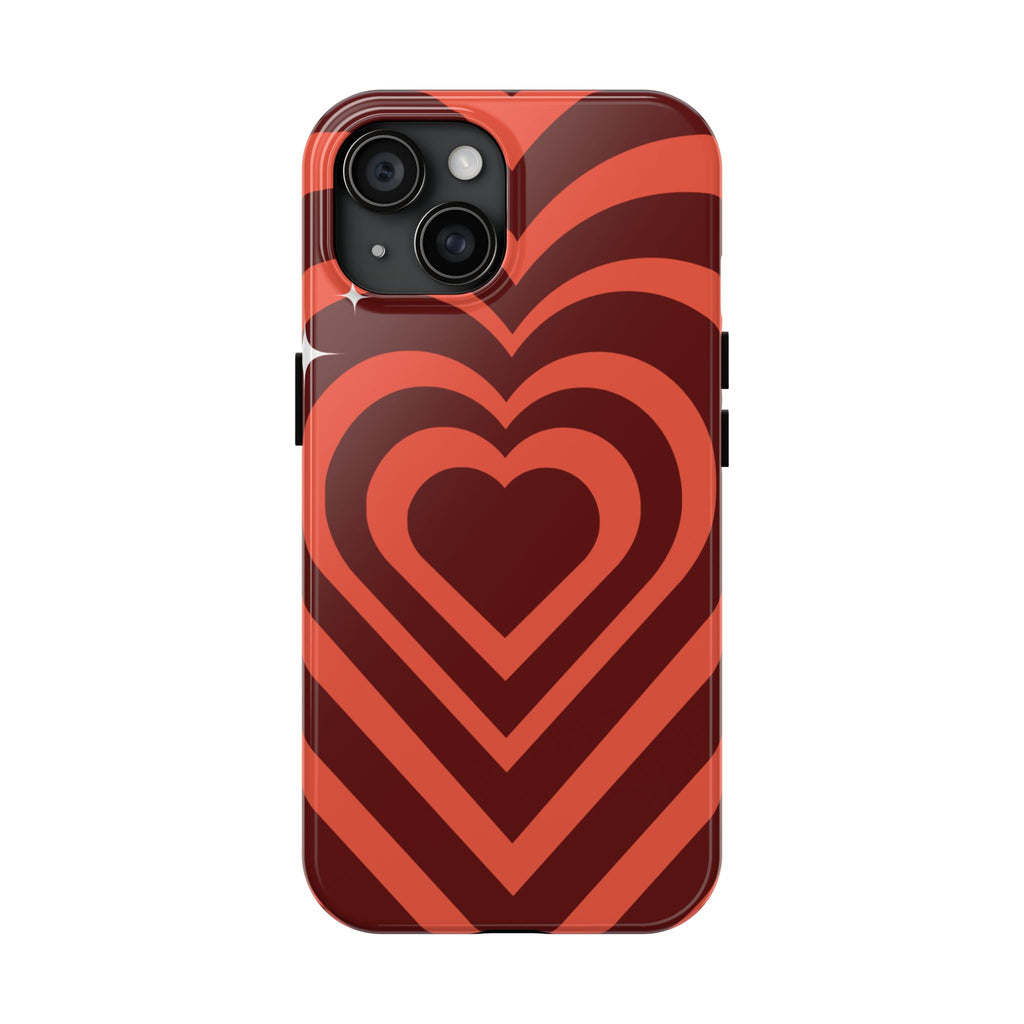 Retro Red Heart Pattern Phone Case