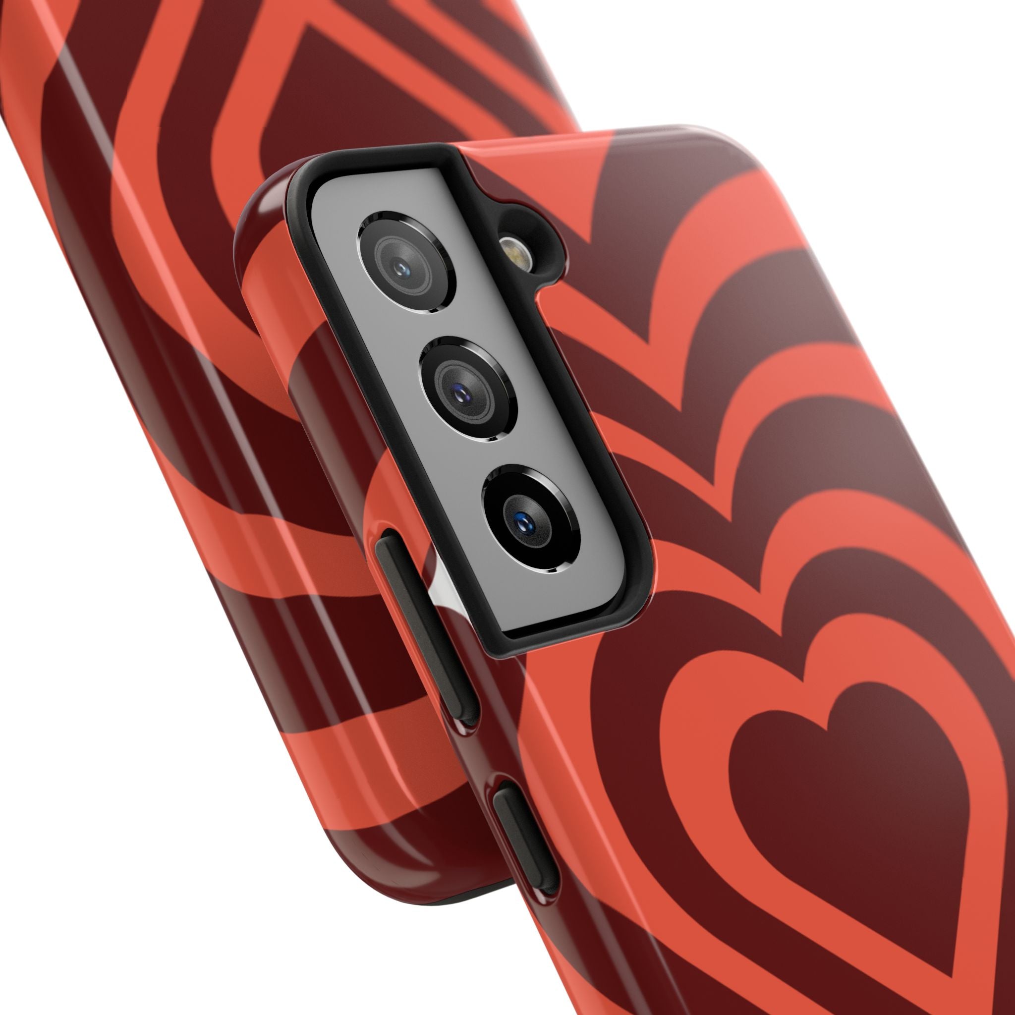 Retro Red Heart Pattern Phone Case
