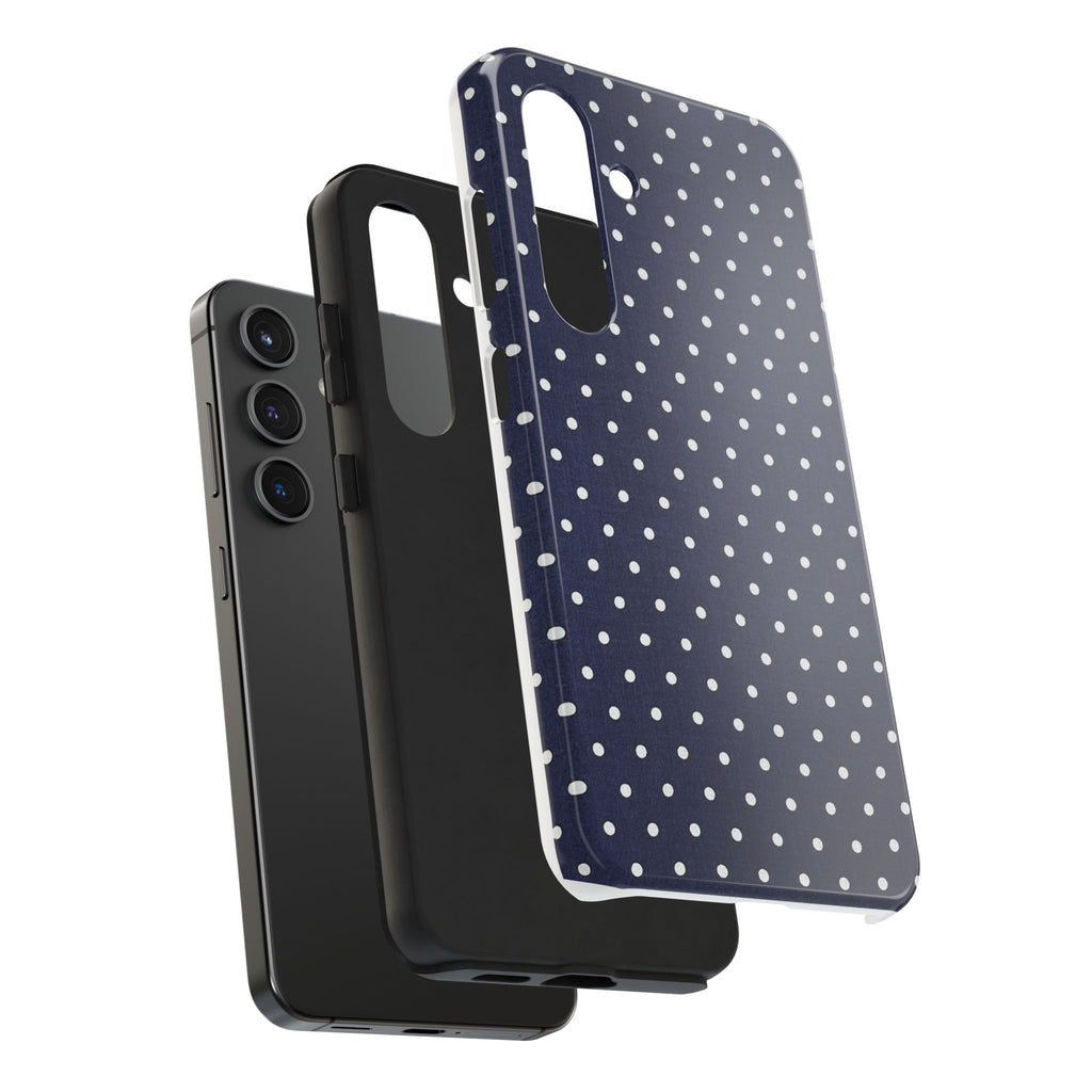 Navy Polka Dot Tough Phone Case