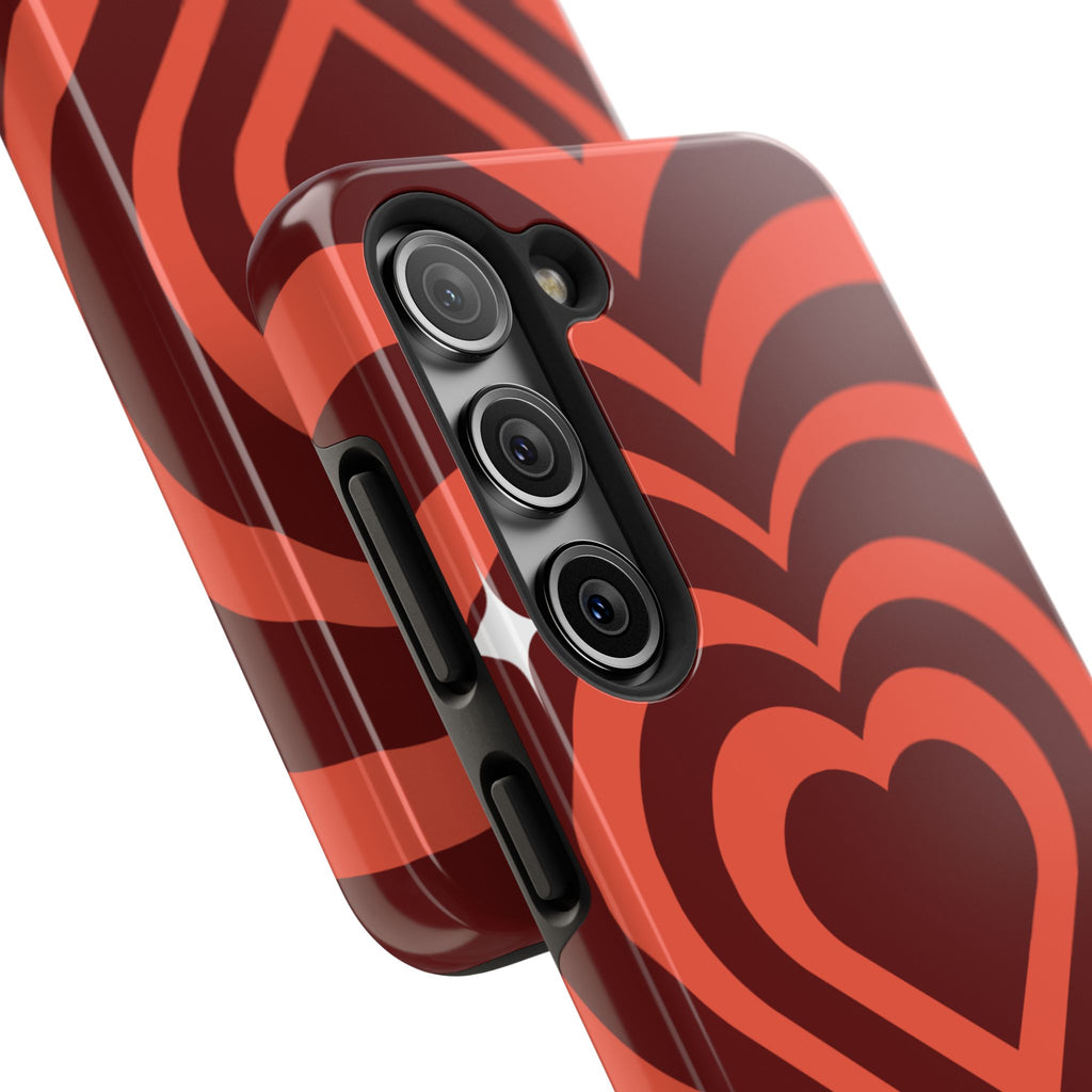 Retro Red Heart Pattern Phone Case