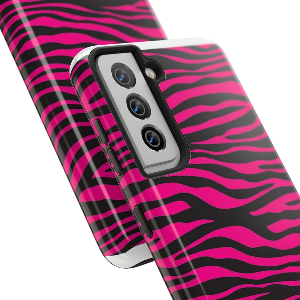 Hot Pink Zebra Tough Phone Case