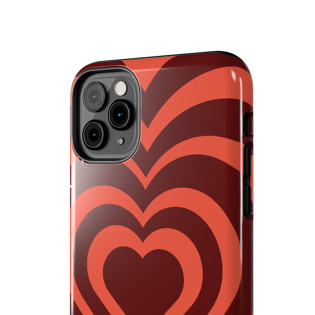Retro Red Heart Pattern Phone Case