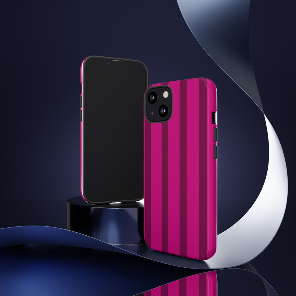 Hot Pink Striped Phone Case