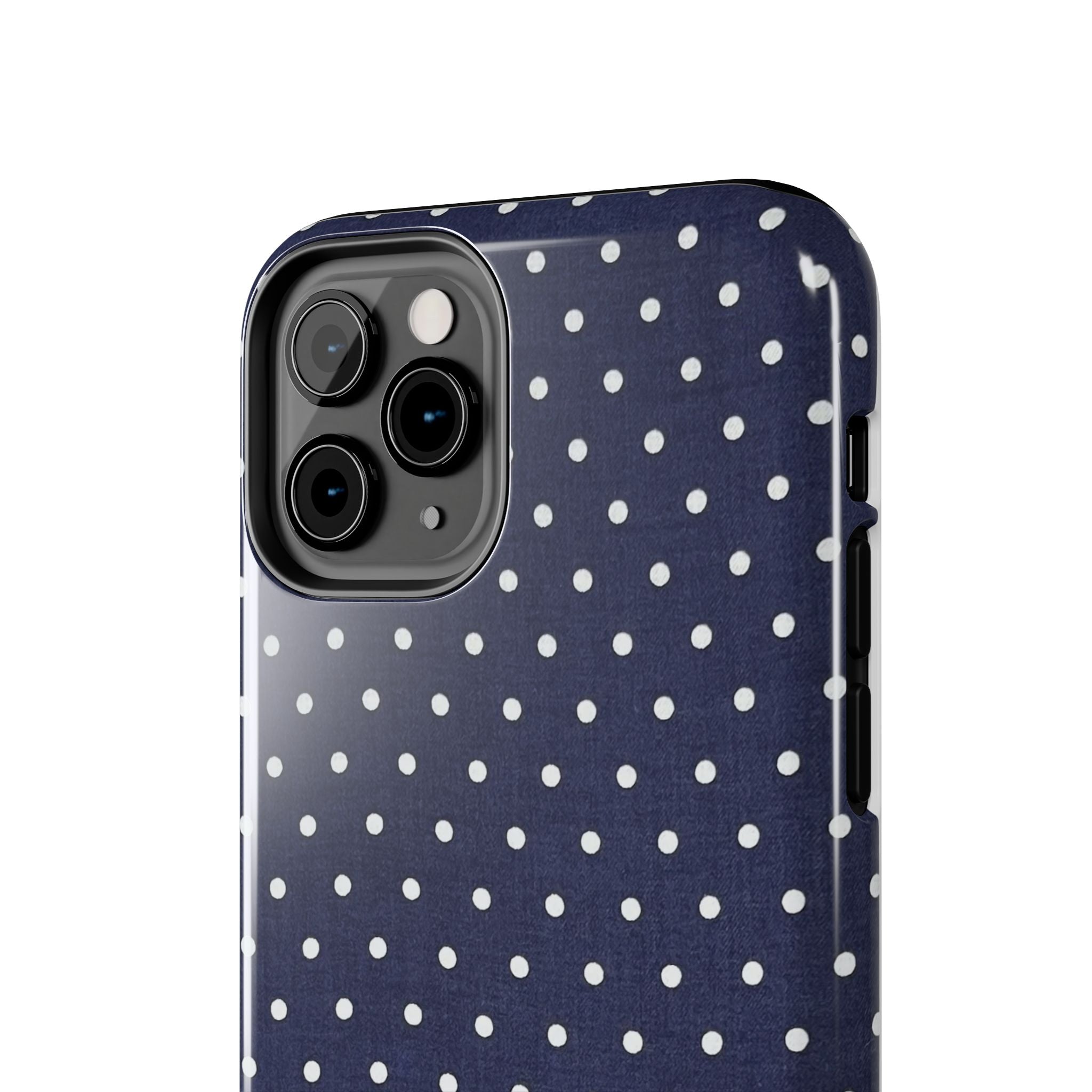 Navy Polka Dot Tough Phone Case