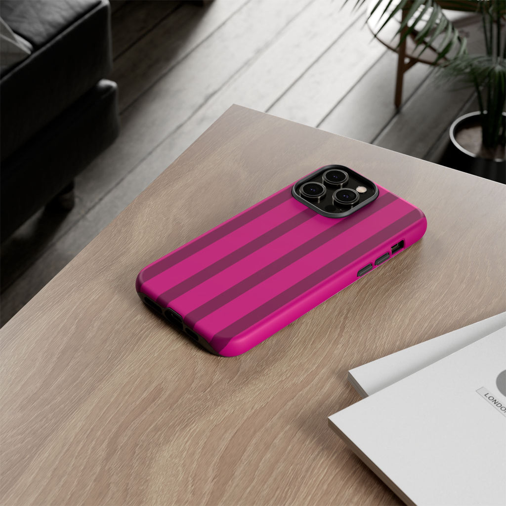 Hot Pink Striped Phone Case