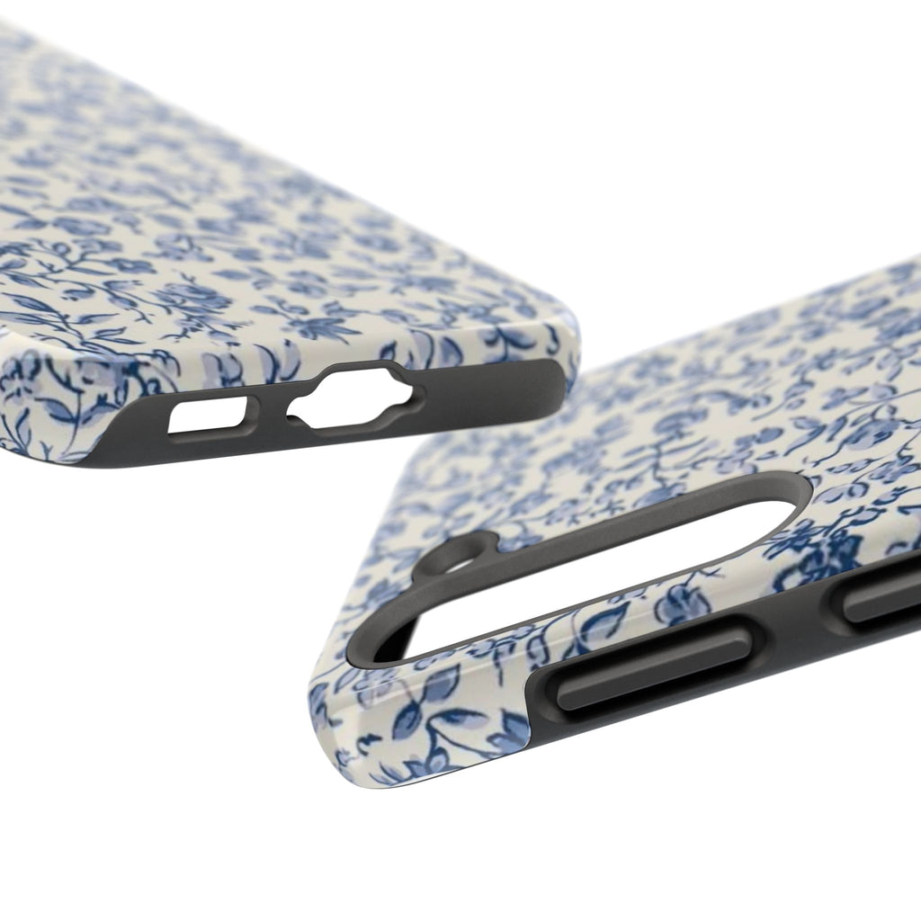Blue Floral Tough Phone Case