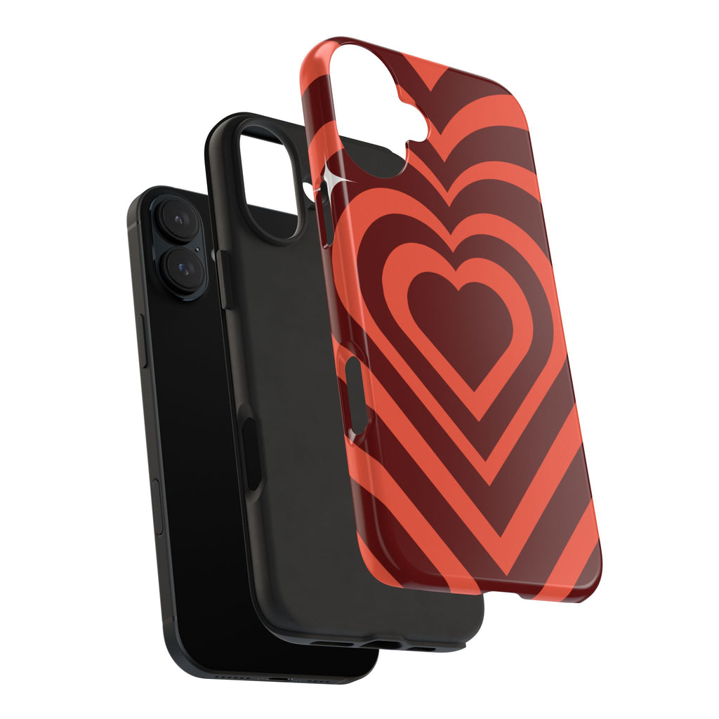 Retro Red Heart Pattern Phone Case