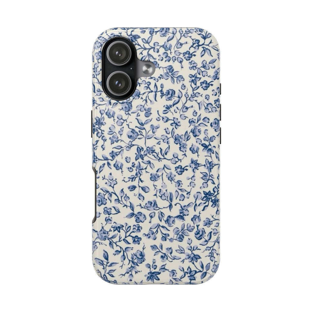 Blue Floral Tough Phone Case