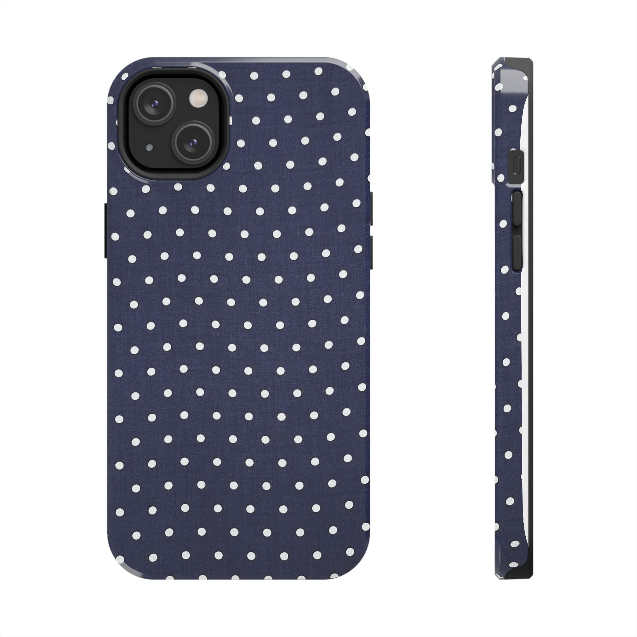 Navy Polka Dot Tough Phone Case