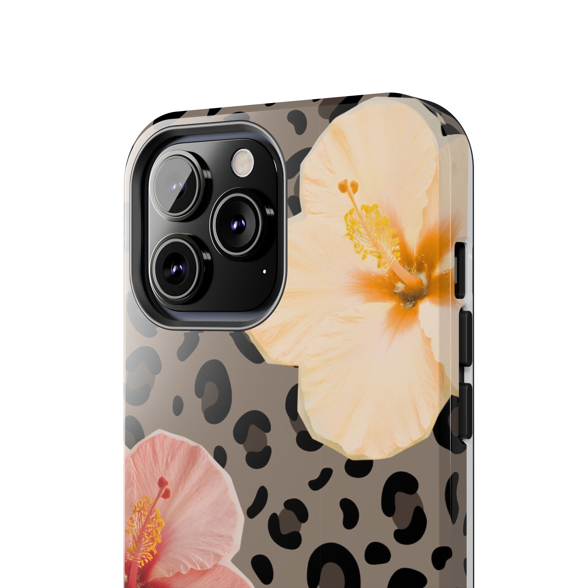 Tropical Hibiscus Leopard Phone Case | Floral Animal Print Phone Case