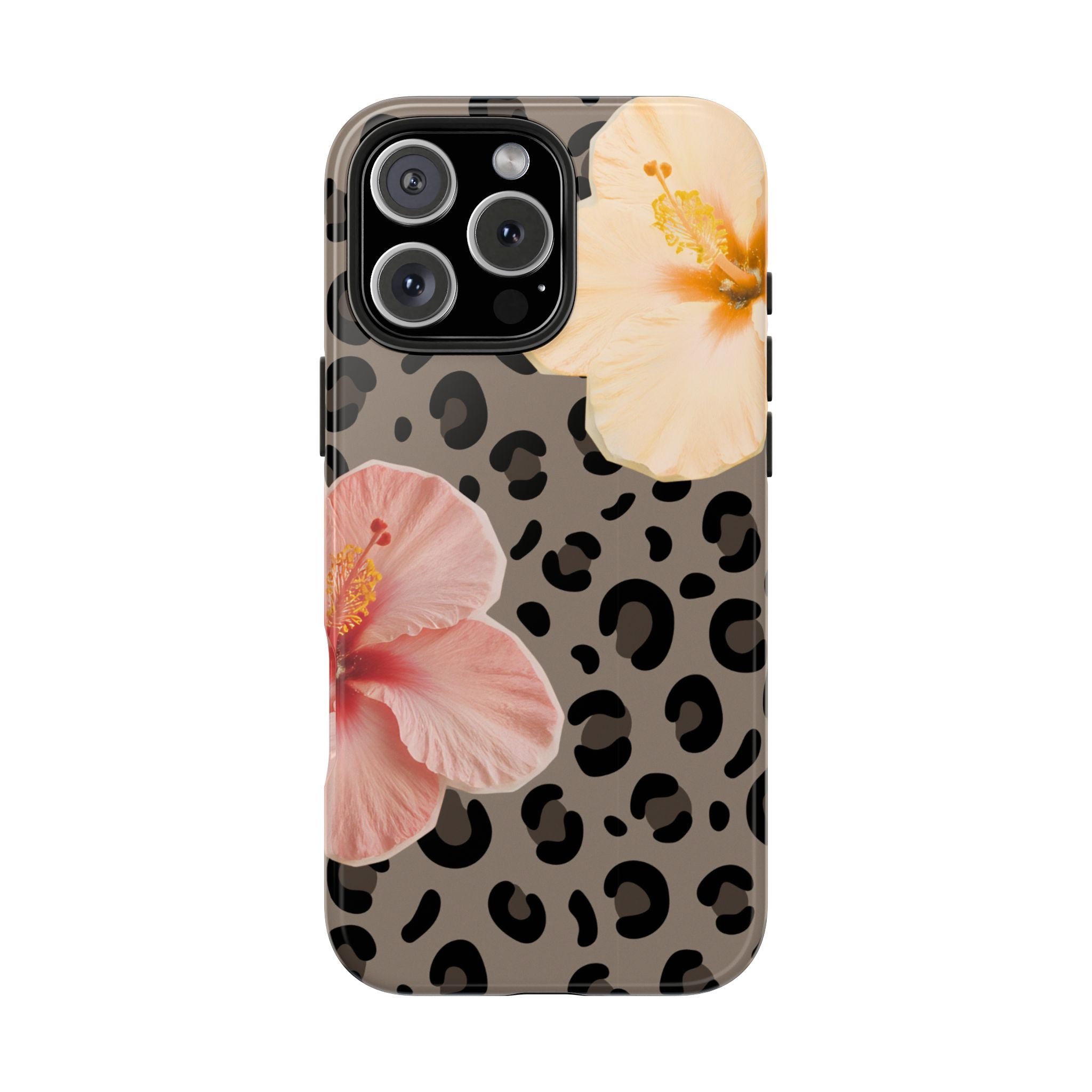 Tropical Hibiscus Leopard Phone Case | Floral Animal Print Phone Case