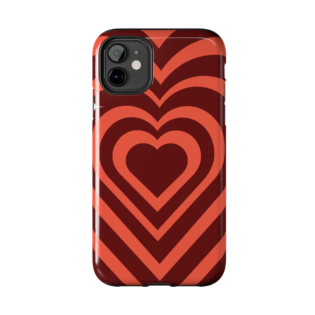 Retro Red Heart Pattern Phone Case