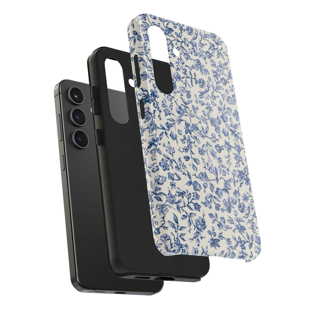 Blue Floral Tough Phone Case