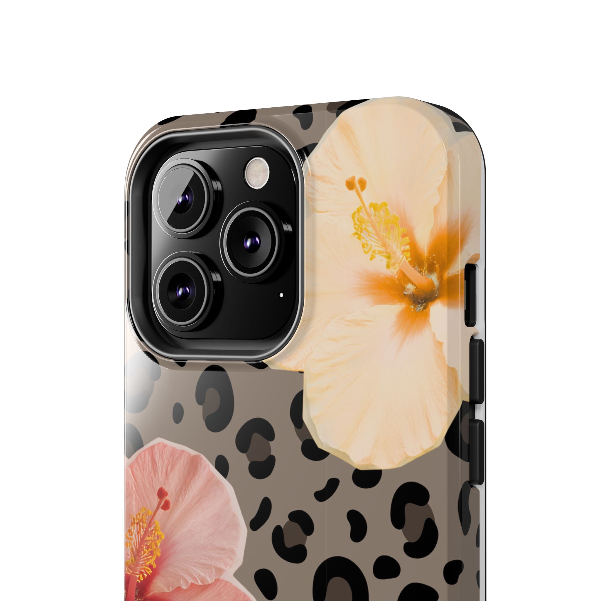 Tropical Hibiscus Leopard Phone Case | Floral Animal Print Phone Case