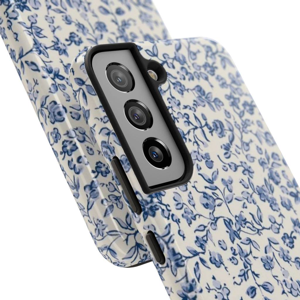 Blue Floral Tough Phone Case