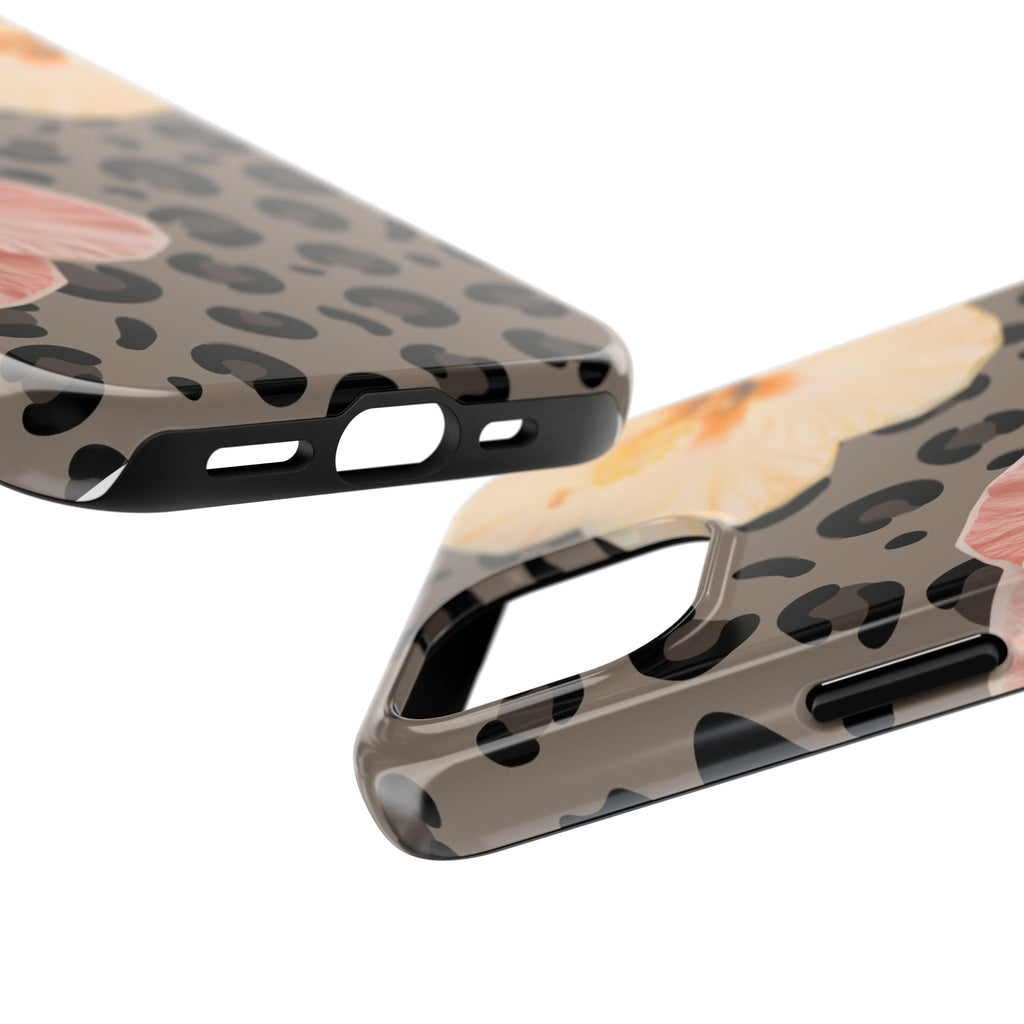 Tropical Hibiscus Leopard Phone Case | Floral Animal Print Phone Case