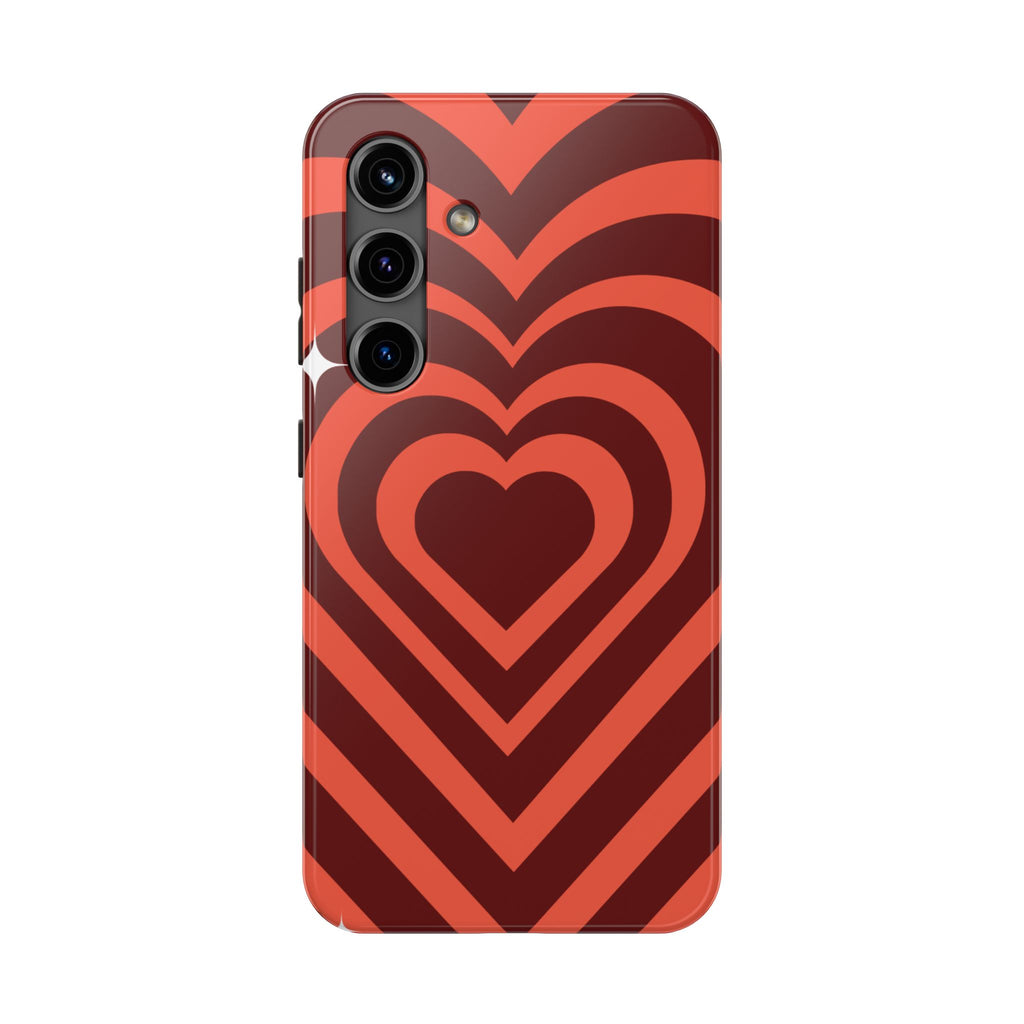 Retro Red Heart Pattern Phone Case