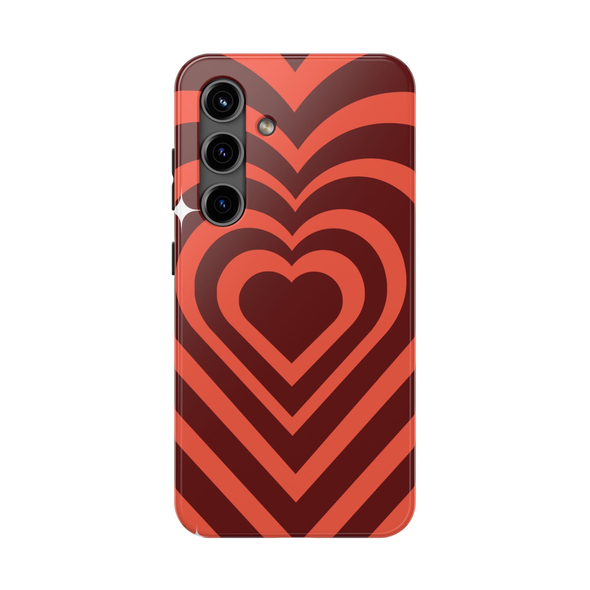 Retro Red Heart Pattern Phone Case