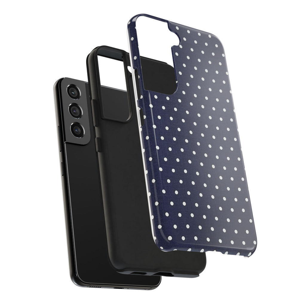 Navy Polka Dot Tough Phone Case