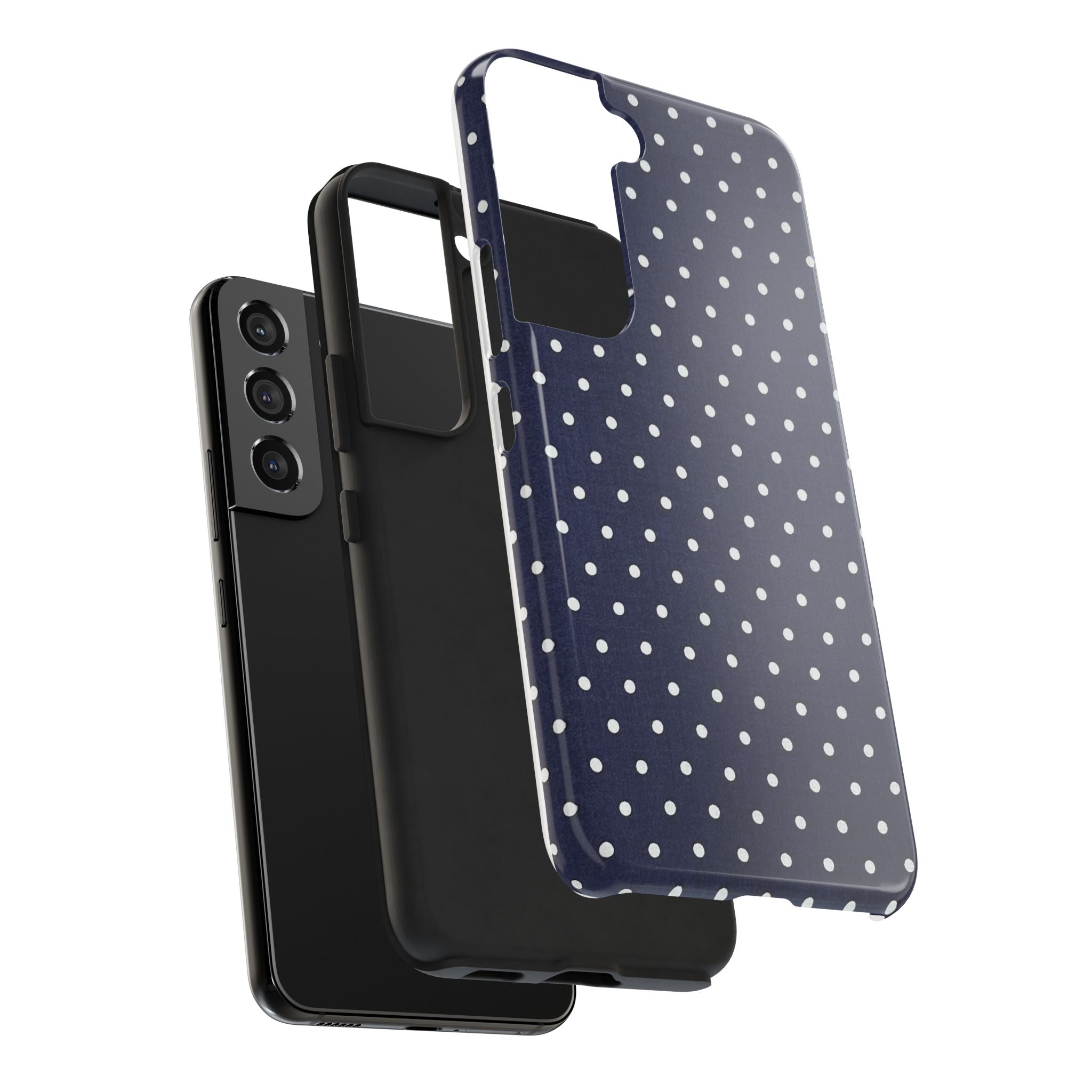 Navy Polka Dot Tough Phone Case