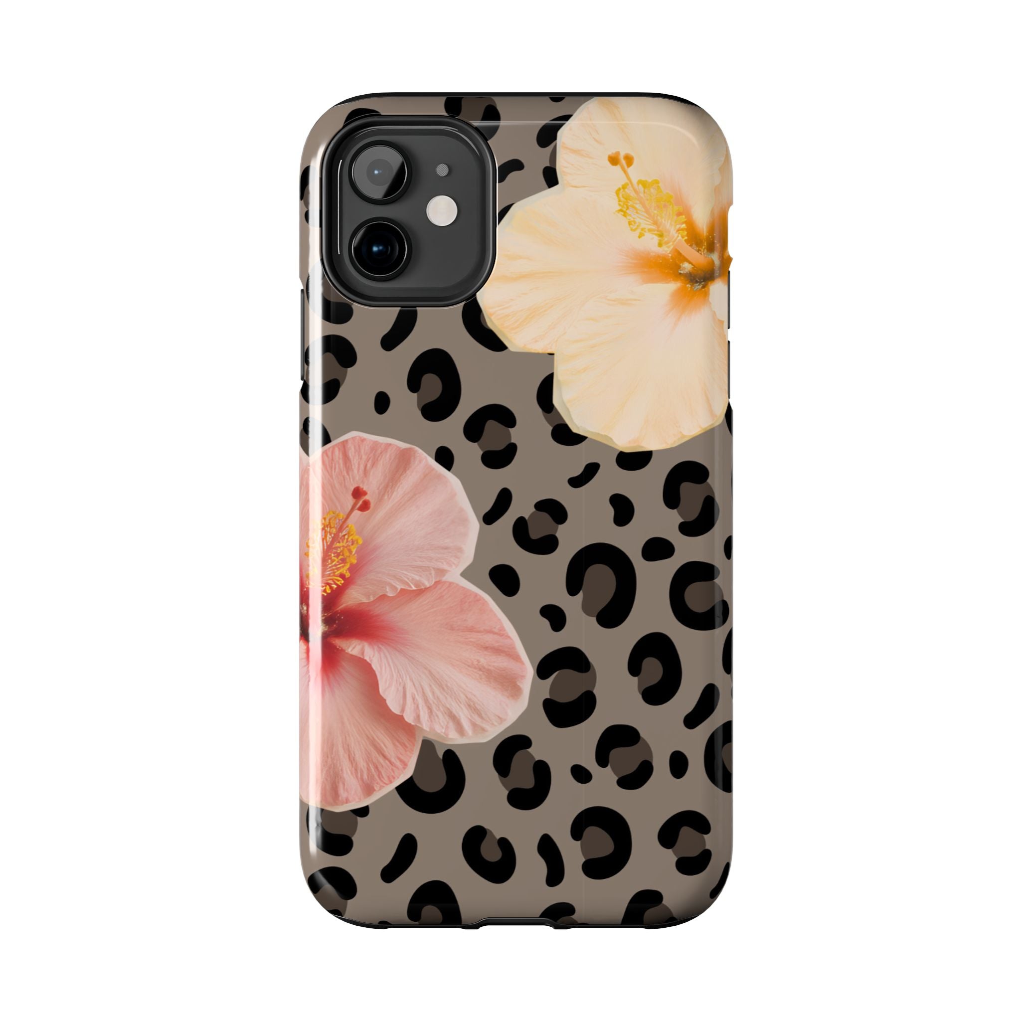 Tropical Hibiscus Leopard Phone Case | Floral Animal Print Phone Case