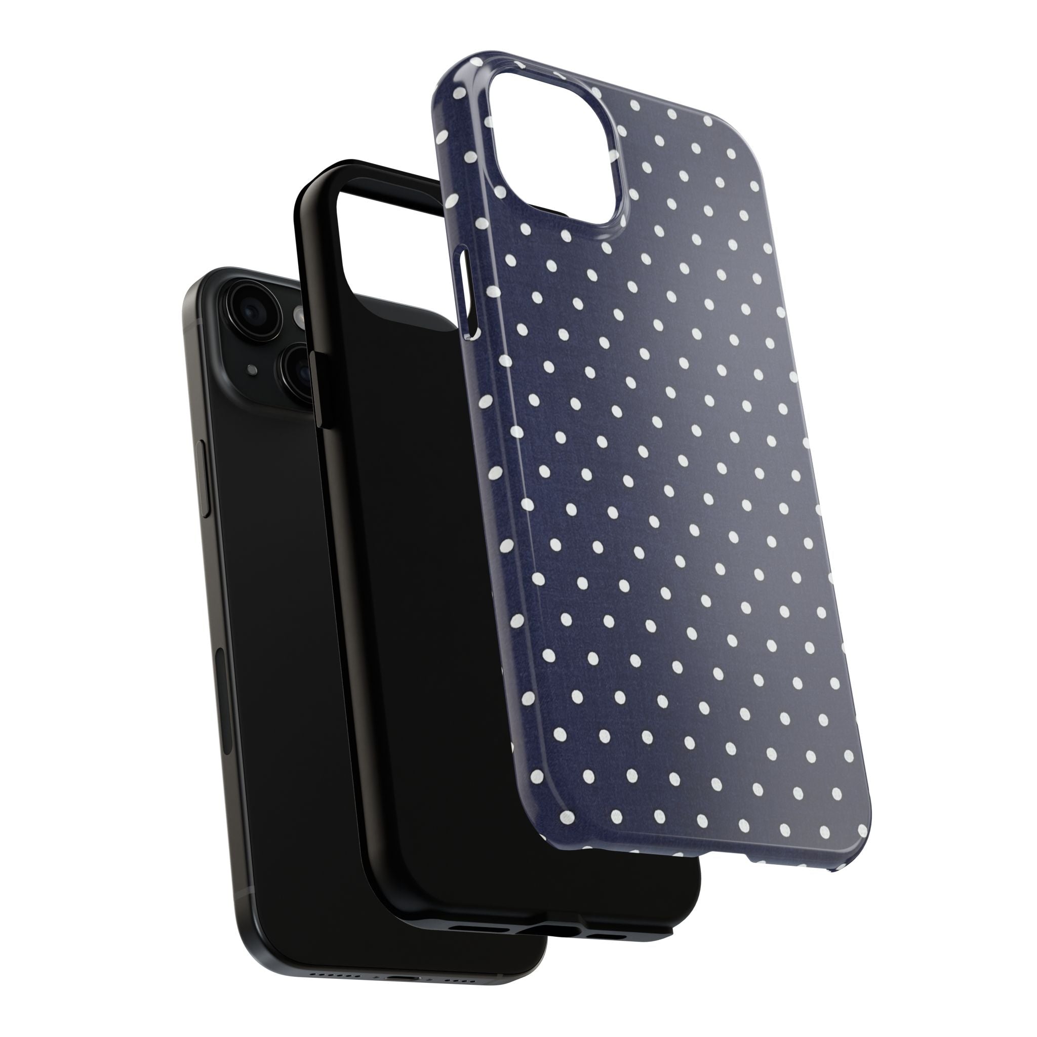 Navy Polka Dot Tough Phone Case