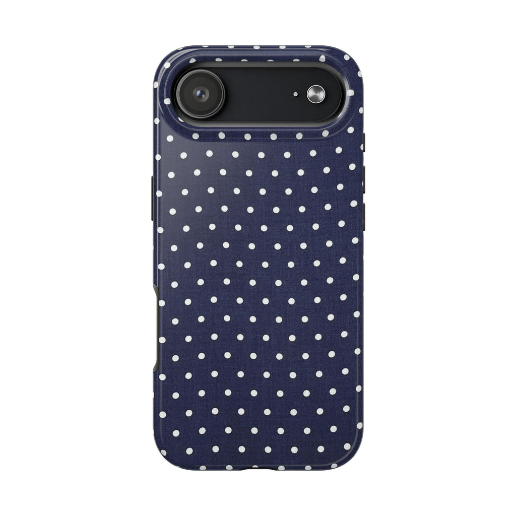Navy Polka Dot Tough Phone Case