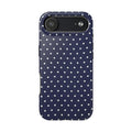 Navy Polka Dot Tough Phone Case