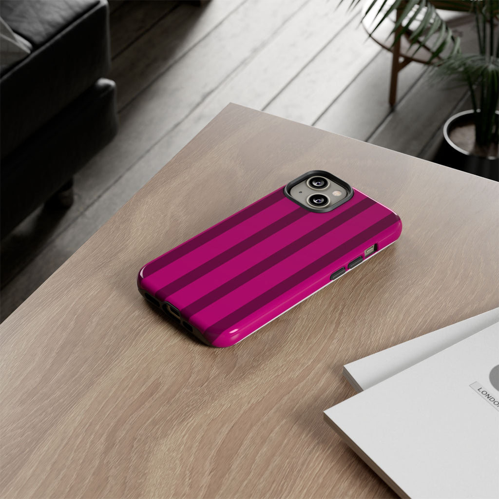 Hot Pink Striped Phone Case