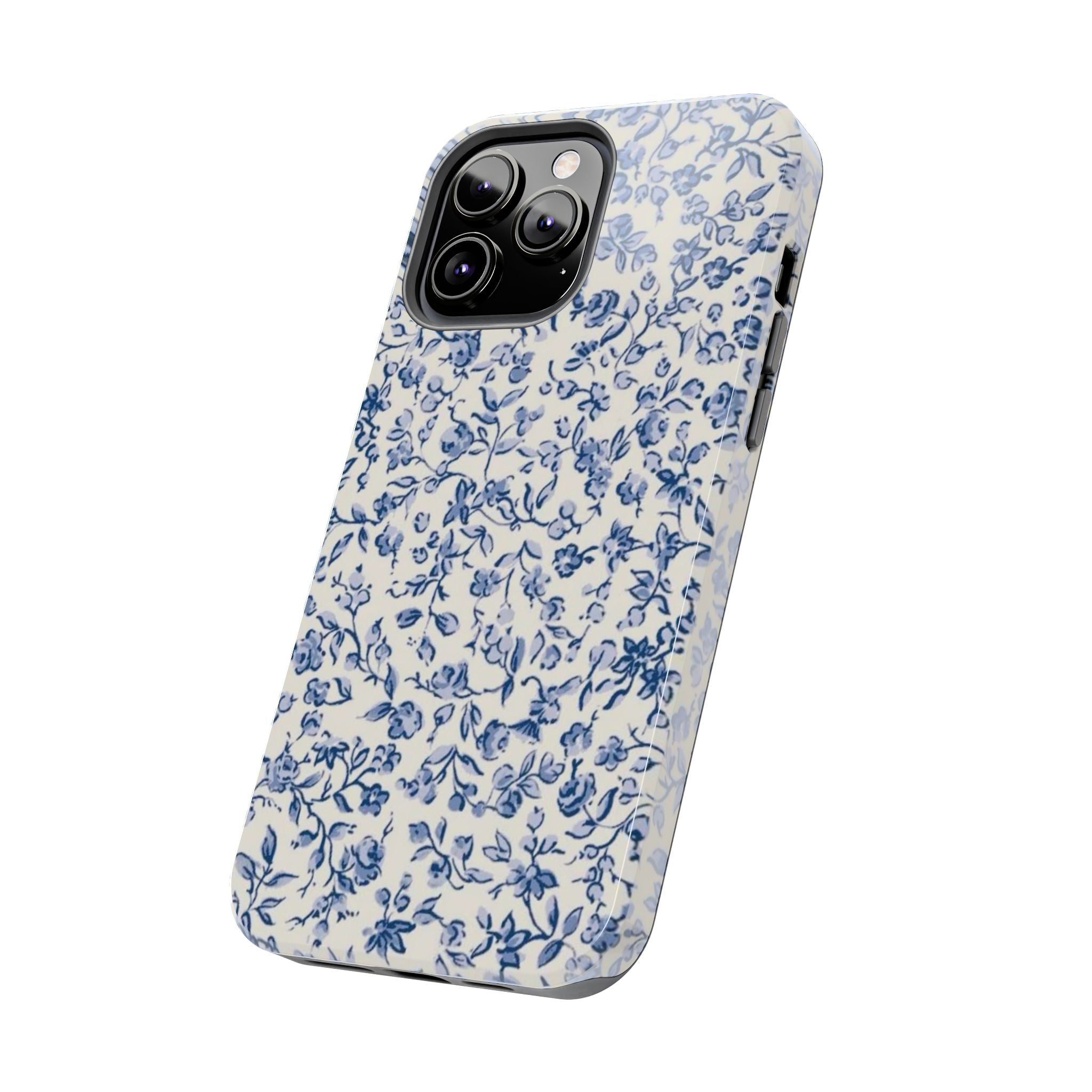 Blue Floral Tough Phone Case